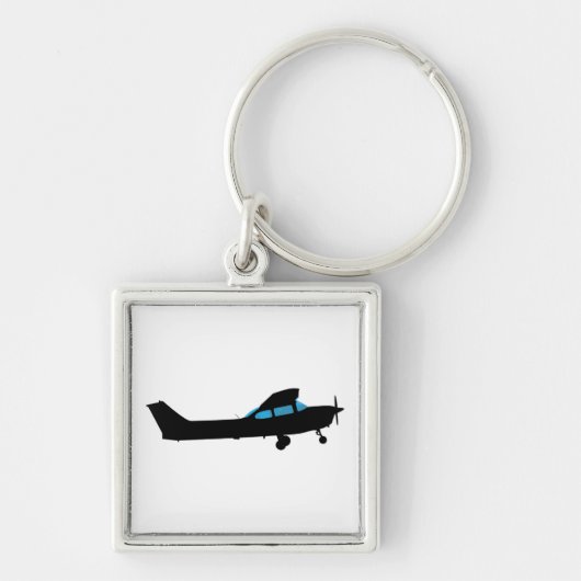 Een Cessna in silhouet Sleutelhanger (Voorkant)
