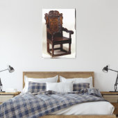 Een Charles I-armstoel, midden jaren 1600 Canvas Afdruk (Insitu (Slaapkamer))