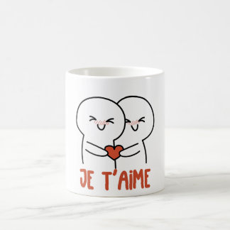 Een charmante serie romantische illustraties met koffiemok