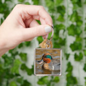 Een Chatty Green-Winged Blauwgroen Duck bij de Pon Sleutelhanger (Hand)