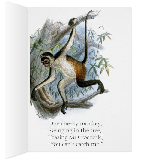 Eén Cheeky Monkey CC0366-kinderkaart (Binnen (Rechts))