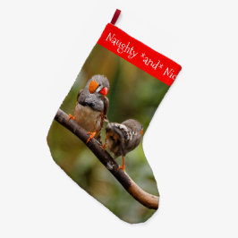 Een Cheeky Paar van Zebra Zongvogels Grote Kerstsok