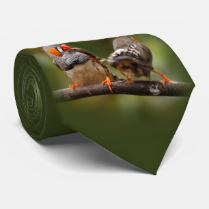 Een Cheeky Pair van Zebra Finches Stropdas
