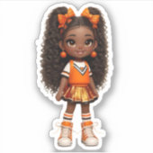 Een cheer teamlid - Oranje Sticker (Voorkant)