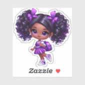 Een cheer teamlid - Paarse Sticker (Vel)