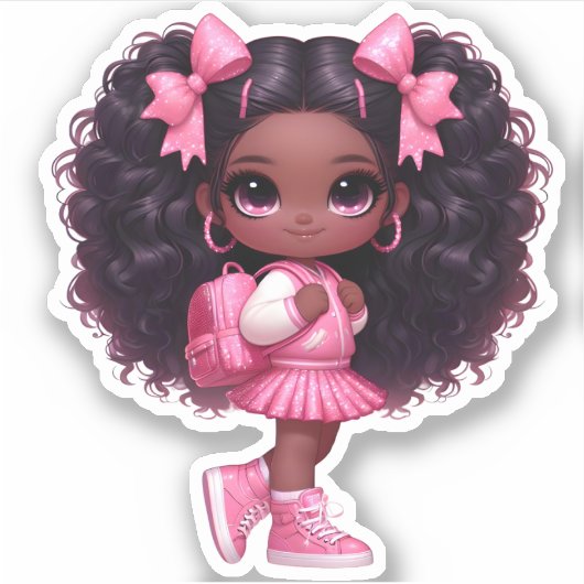 Een cheer teamlid - roze sticker (Voorkant)