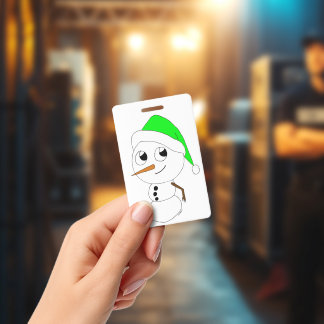 een chibi sneeuwman badge