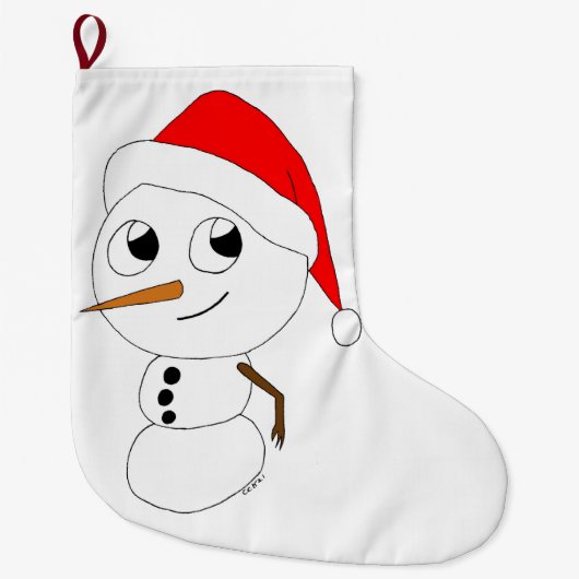 een chibi-sneeuwman grote kerstsok (Voorkant)