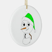 een chibi-sneeuwman    keramisch ornament (Rechts)