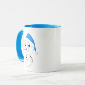 een chibi-sneeuwman mok (Voorkant links)
