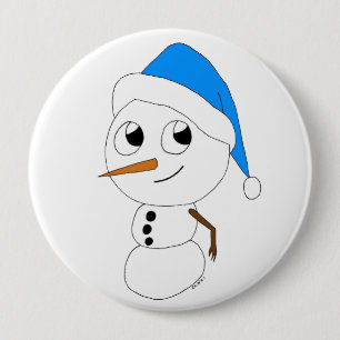 een chibi-sneeuwman ronde button 4,0 cm