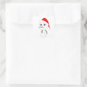 een chibi-sneeuwman vierkante sticker (Tas)