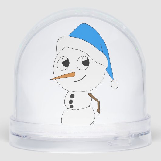 een chibi-snowman-ornament sneeuwbol (Achterkant)