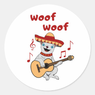 Een chihuahua hond die een sombrero draagt. grappi ronde sticker