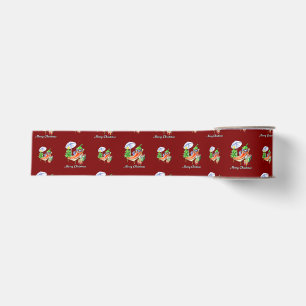 Een chili vrolijke kerst onder zonnescherm en boom grosgrain lint