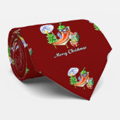 Een chili vrolijke kerst onder zonnescherm en boom stropdas (Opgerold)