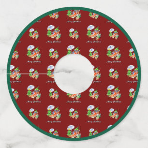 Een chili vrolijke kerst onder zonnescherm en boom wijnglaslabel