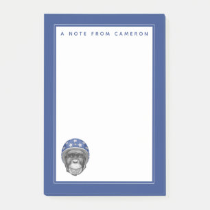 Een chimpansee-motorfietser Jouw namen toevoegen Post-it® Notes