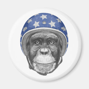Een chimpansee-motorfietser magneet