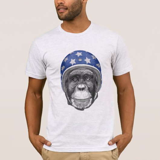 Een chimpansee-motorfietser t-shirt (Voorkant)