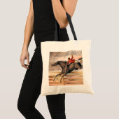 Een circusartiest die op een springpaard rijdt tote bag (Voorkant (product))