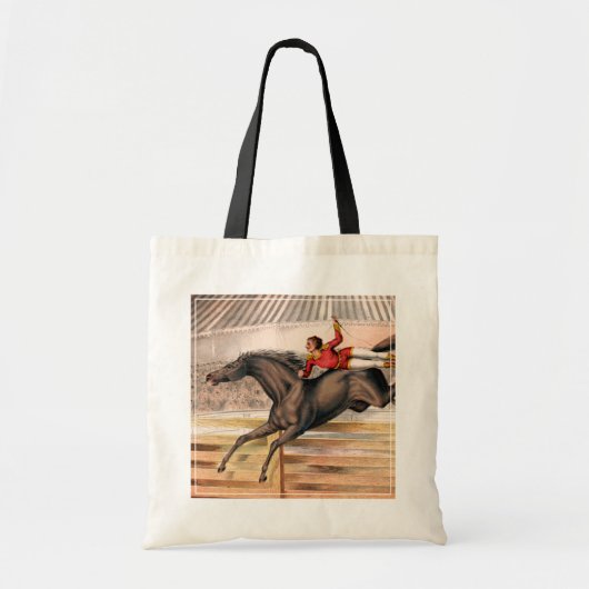 Een circusartiest die op een springpaard rijdt tote bag (Voorkant)