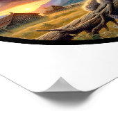 Een cirkelvormig 3D-Afbeelding van een huiselijke Poster (Hoek)