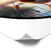 Een cirkelvormig 3D-Afbeelding van een mannetje en Poster (Hoek)