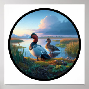 Een cirkelvormig 3D-Afbeelding van een prachtige C Poster