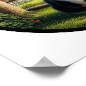 Een cirkelvormig 3D-beeld van een mooie tuxedo kat Poster (Hoek)