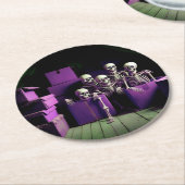 Een cluster van Spooky Skeletons in paarse! Onderz Ronde Kartonnen Onderzetter (Gebogen)