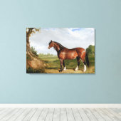 Een Clydesdale-hengst Canvas Afdruk (Insitu (Houten vloer))