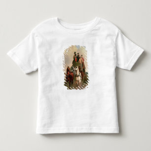 Een coach en vier op een open weg kinder shirts