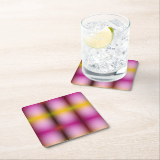 Een coasters met een levendige gradiënt van roze vierkante kartonnen onderzetter