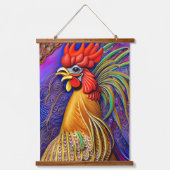 Een Cock-a-Doodle-Doo Dag Hangend Wandkleed (Voorkant)