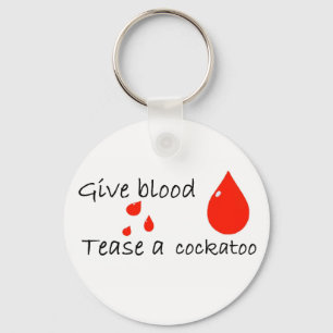 Een cockatoo laten proeven sleutelhanger