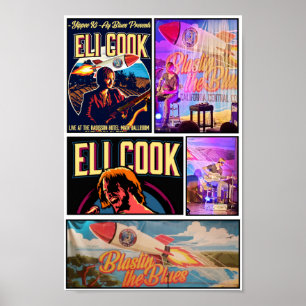 Een collage van een muziekconcert poster