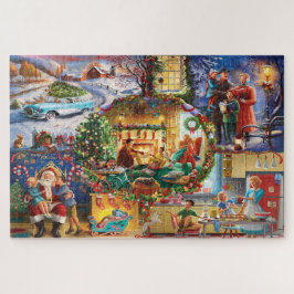 Een collage van kersttradities legpuzzel