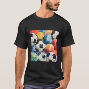 Een collage van verschillende Voetballen Football T-shirt