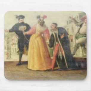 Een Commedia Dell Arte-groep voor een renaissance Muismat