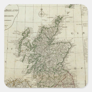 Een complete kaart van de Britse eilanden Vierkante Sticker