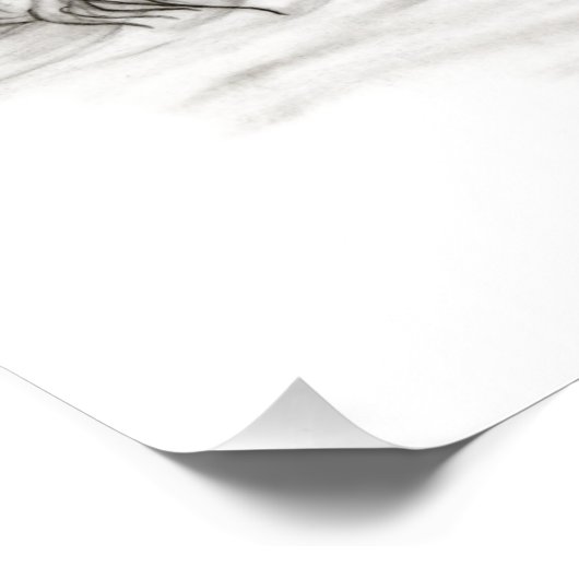 Een conengel met slaap, zwart en wit design foto afdruk (Hoek)