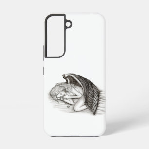 Een conengel met slaap, zwart en wit design samsung galaxy hoesje