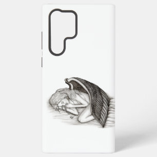Een conengel met slaap, zwart en wit design samsung galaxy hoesje