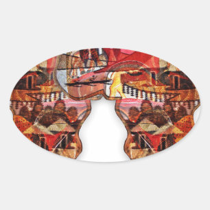 Een continent verbonden: de dualiteit van Afrika Ovale Sticker