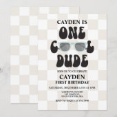 Een Cool Dude Zonnebril 1e Verjaardag Kaart (Voorkant / Achterkant)