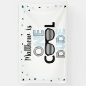 Een Cool guy Sunbribril, jongen op zaterdag Spandoek (Verticaal)