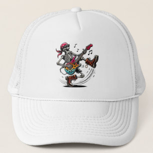 Een cool rockster skelet trucker pet