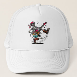 Een cool rockster skelet trucker pet