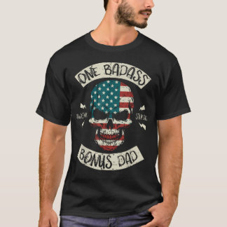 Een Coole Bonus Vader Geweldige Stiefvader Schedel T-shirt
